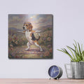 'Beagle Yoga Warrior Pose' by Rich Monet Metal Wall Art