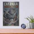 'Catzilla In London' by Rich Monet Metal Wall Art