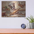 'French Bulldog In The Kitchen' by Rich Monet Metal Wall Art