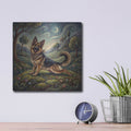 'German Shepherd Yoga Cobra Pose' by Rich Monet Metal Wall Art
