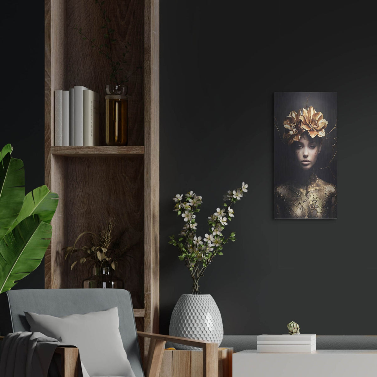 'Gold Goddess' by Rich Monet Metal Wall Art