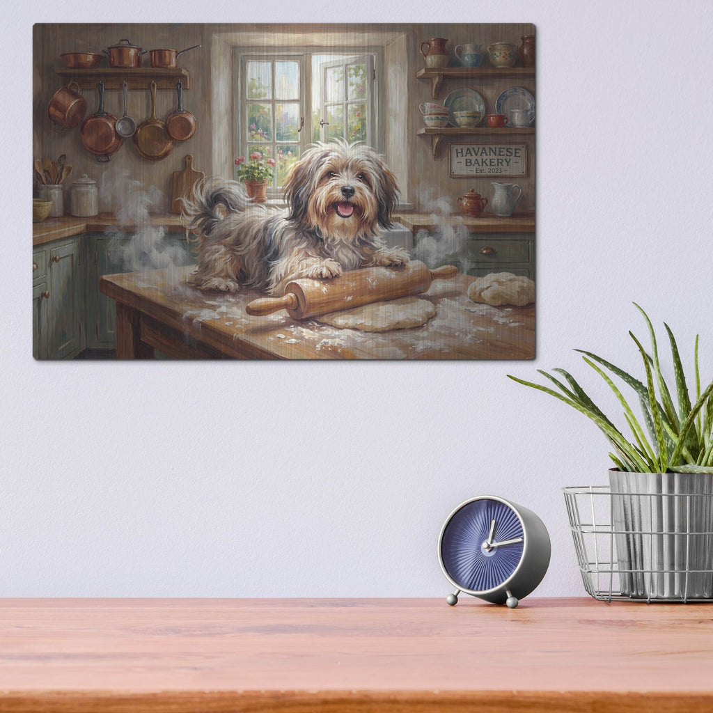 'Havanese In The Kitchen' by Rich Monet Metal Wall Art