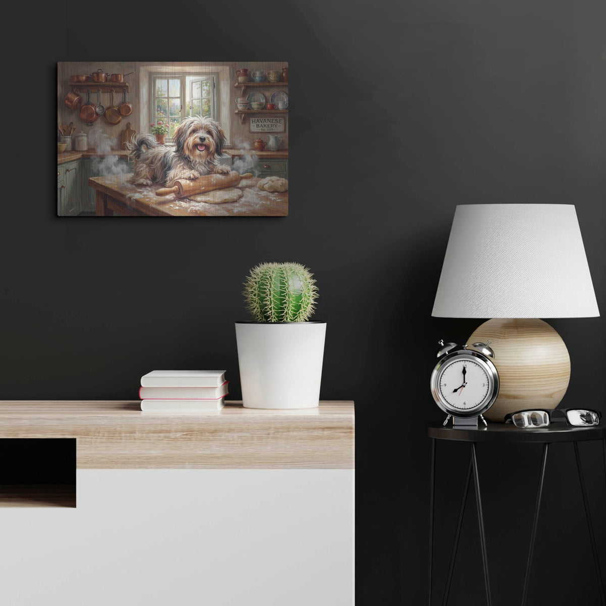 'Havanese In The Kitchen' by Rich Monet Metal Wall Art