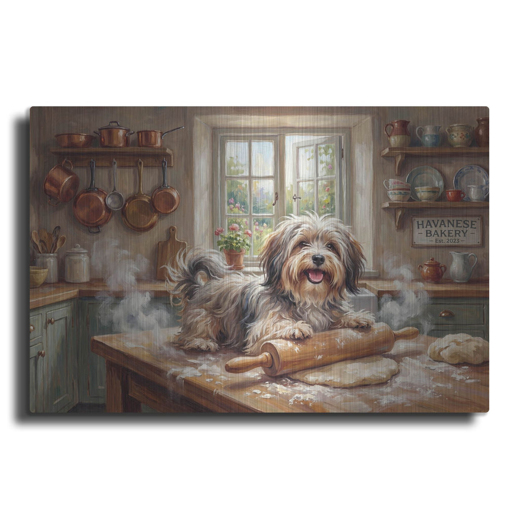 'Havanese In The Kitchen' by Rich Monet Metal Wall Art