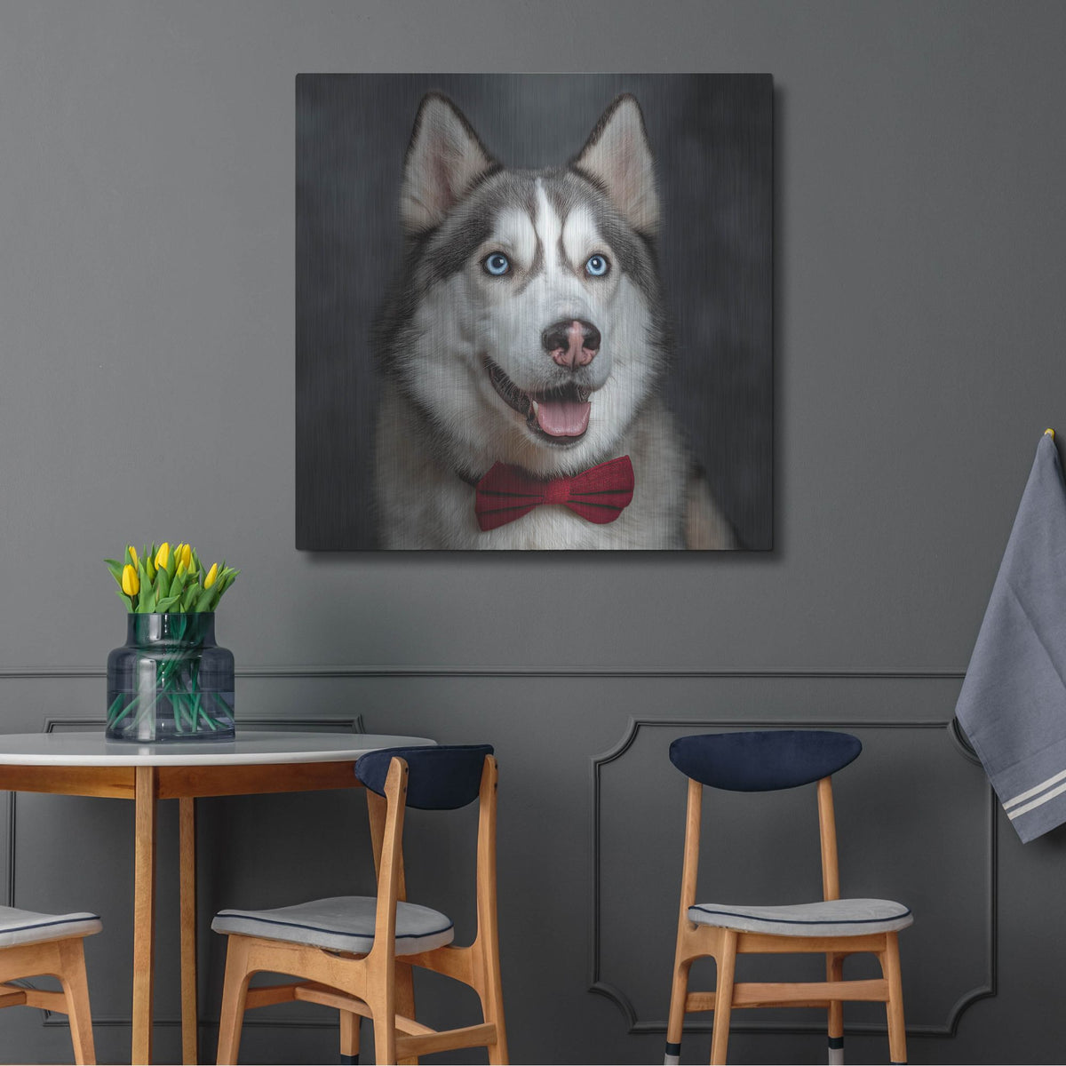 'Siberian Husky Photoshoot' by Rich Monet Metal Wall Art