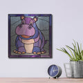 'Stained Glass Baby Hippo' by Rich Monet Metal Wall Art