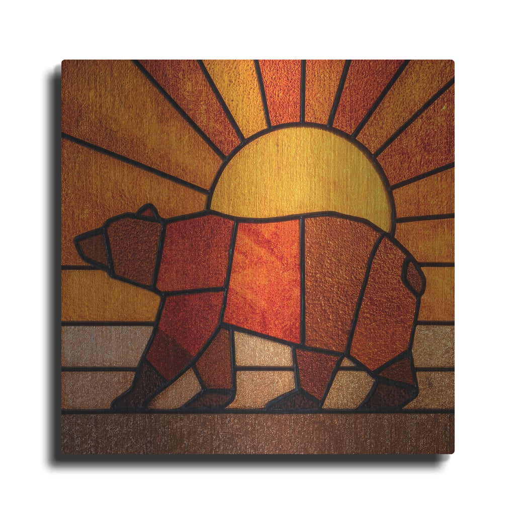 'Stained Glass California Republic' by Rich Monet Metal Wall Art