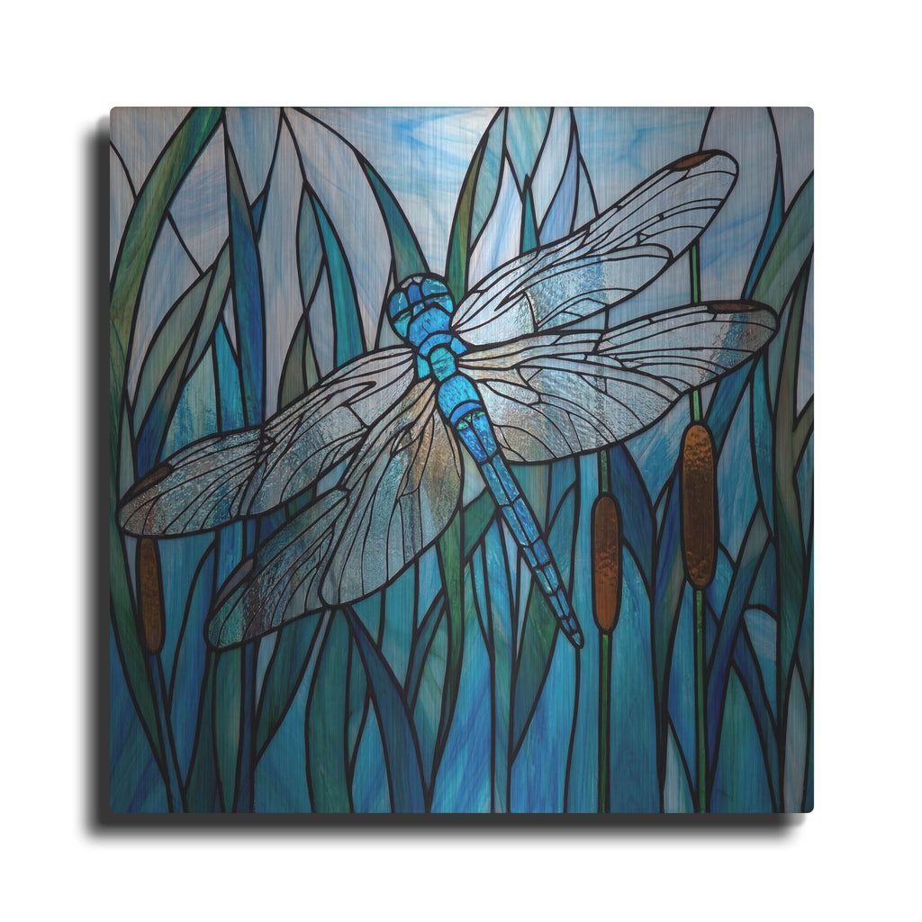 'Stained Glass Dragonfly' by Rich Monet Metal Wall Art