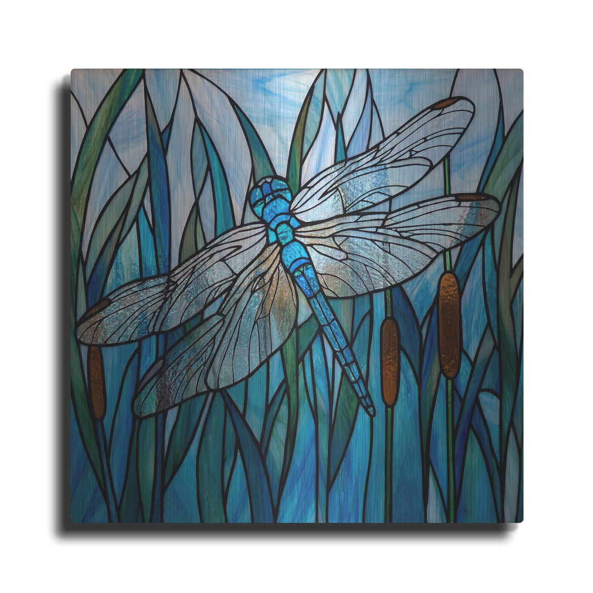 'Stained Glass Dragonfly' by Rich Monet Metal Wall Art