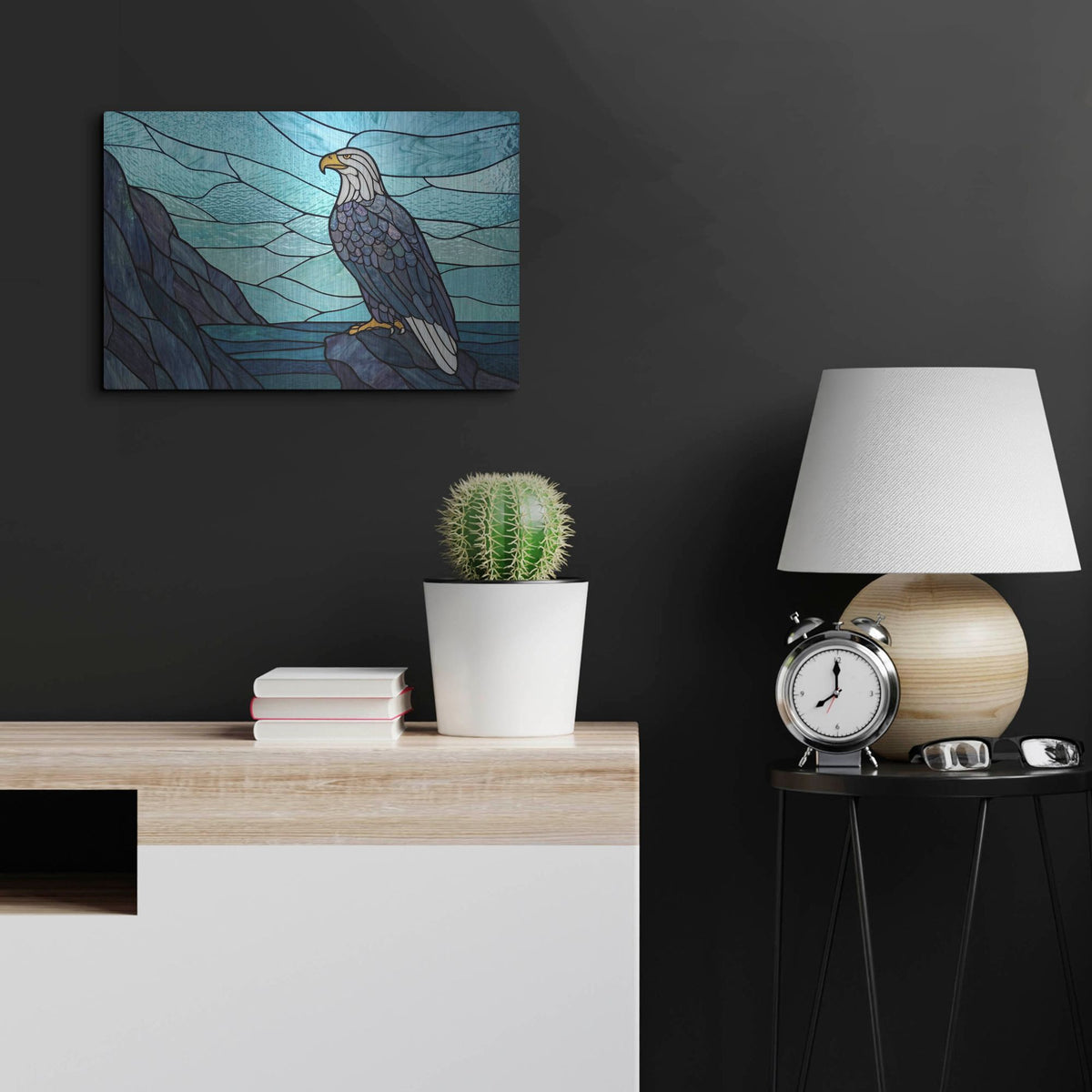 'Stained Glass Eagle' by Rich Monet Metal Wall Art