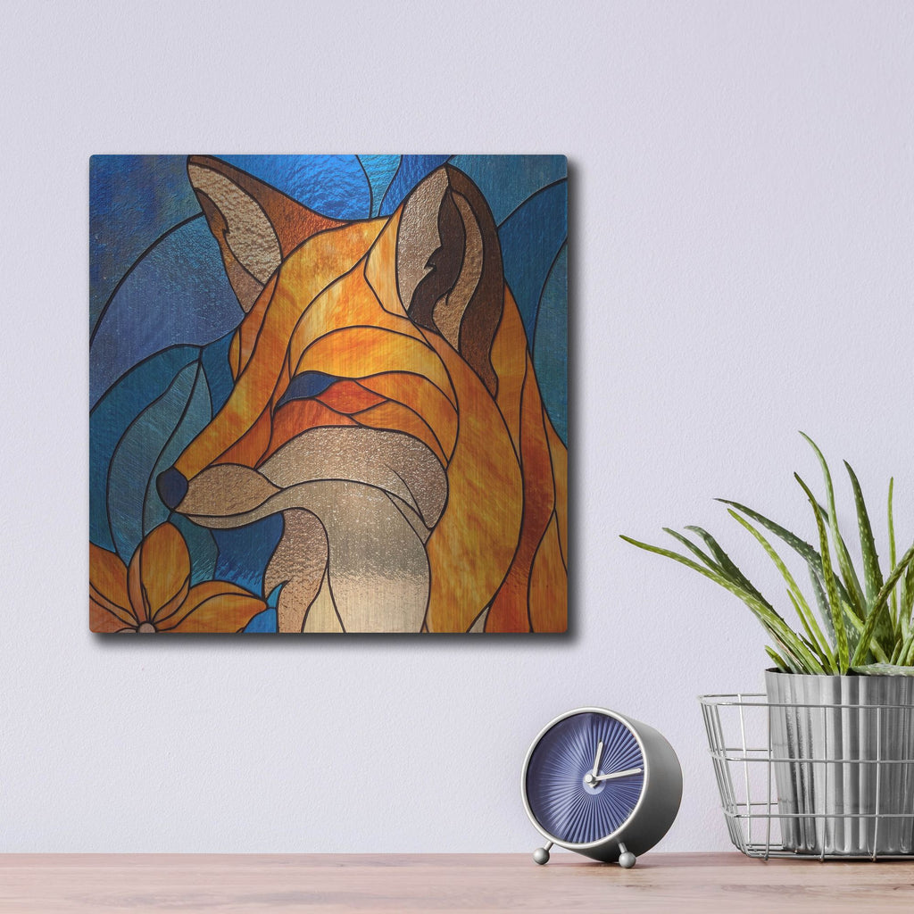 'Stained Glass Fox' by Rich Monet Metal Wall Art