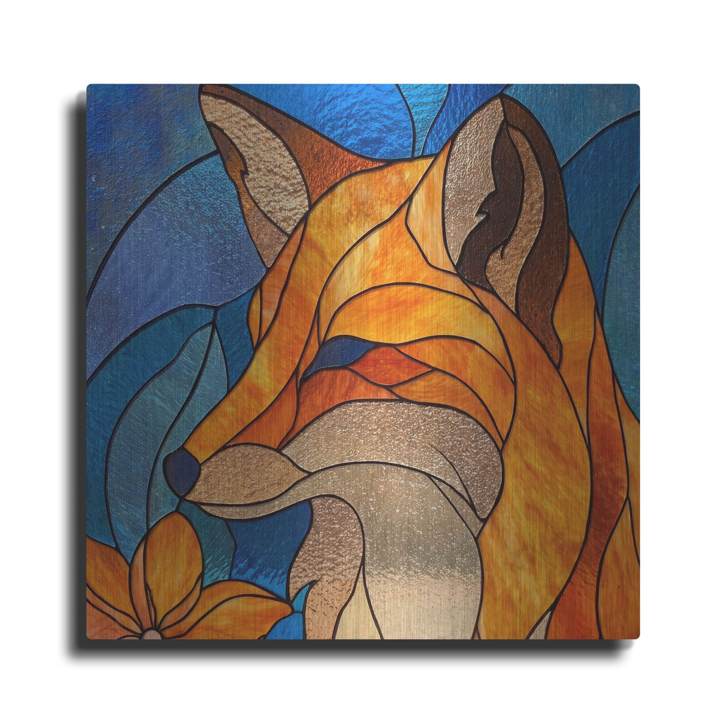 'Stained Glass Fox' by Rich Monet Metal Wall Art