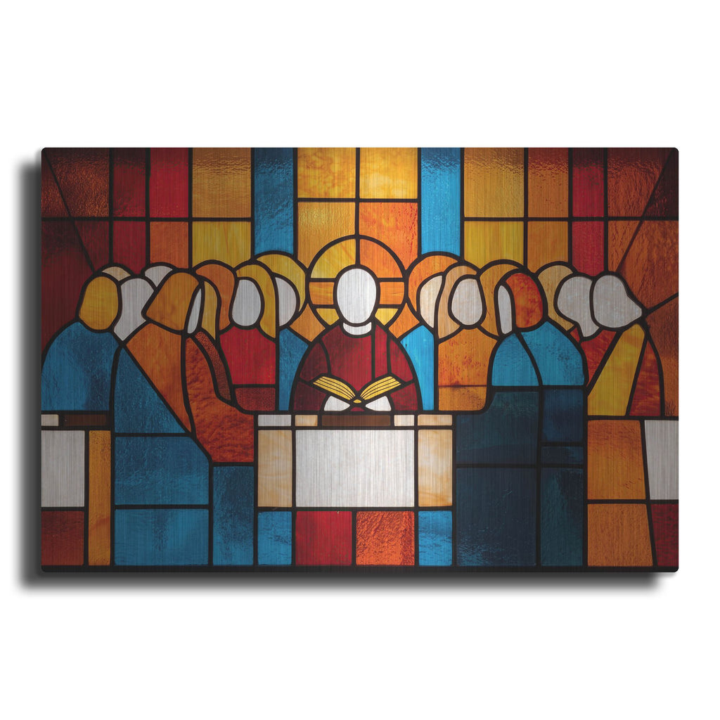 'Stained Glass Last Supper' by Rich Monet Metal Wall Art