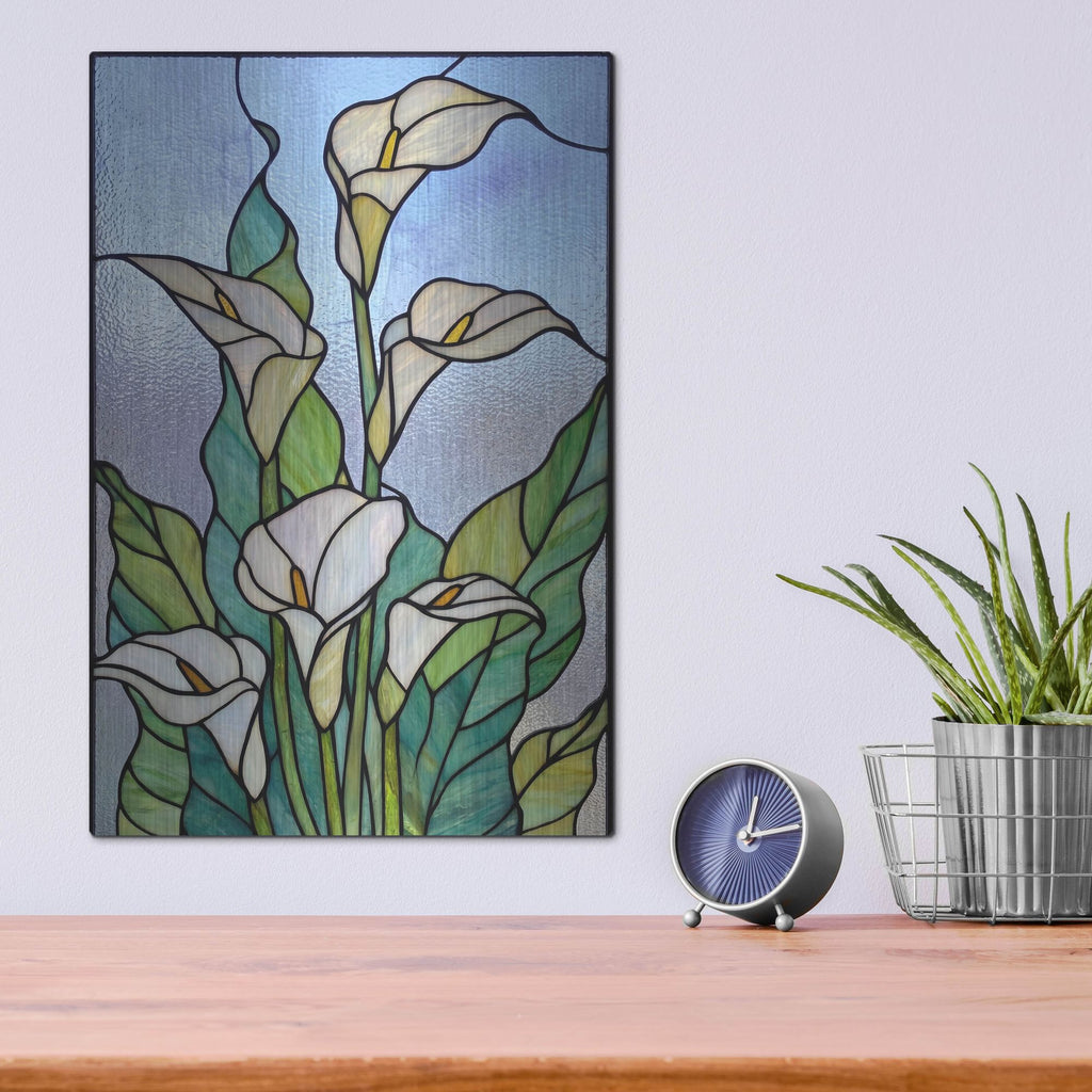 'Stained Glass Lilies' by Rich Monet Metal Wall Art
