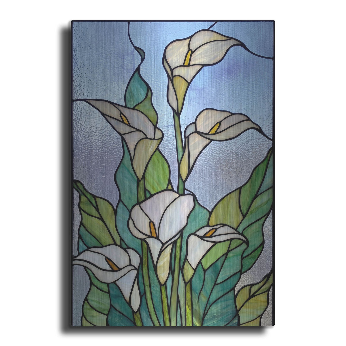 'Stained Glass Lilies' by Rich Monet Metal Wall Art