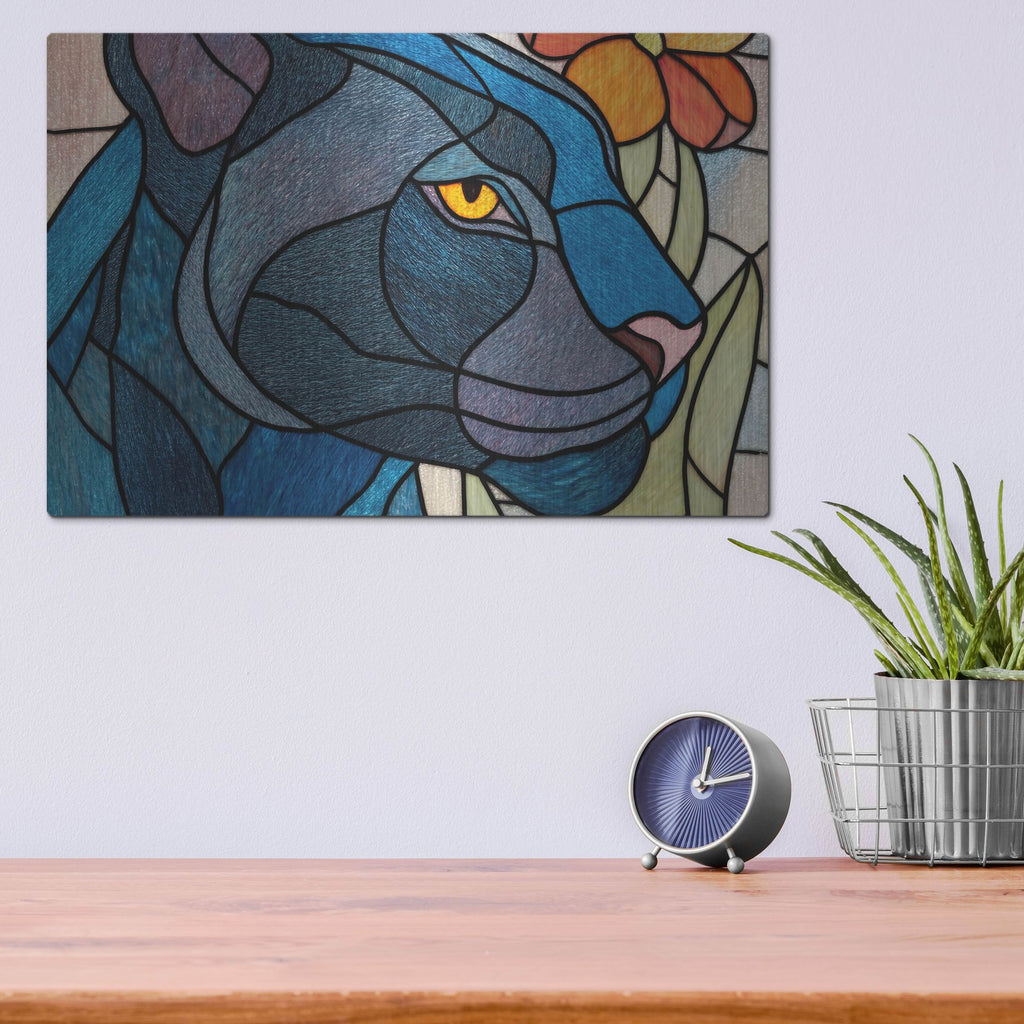 'Stained Glass Panther' by Rich Monet Metal Wall Art