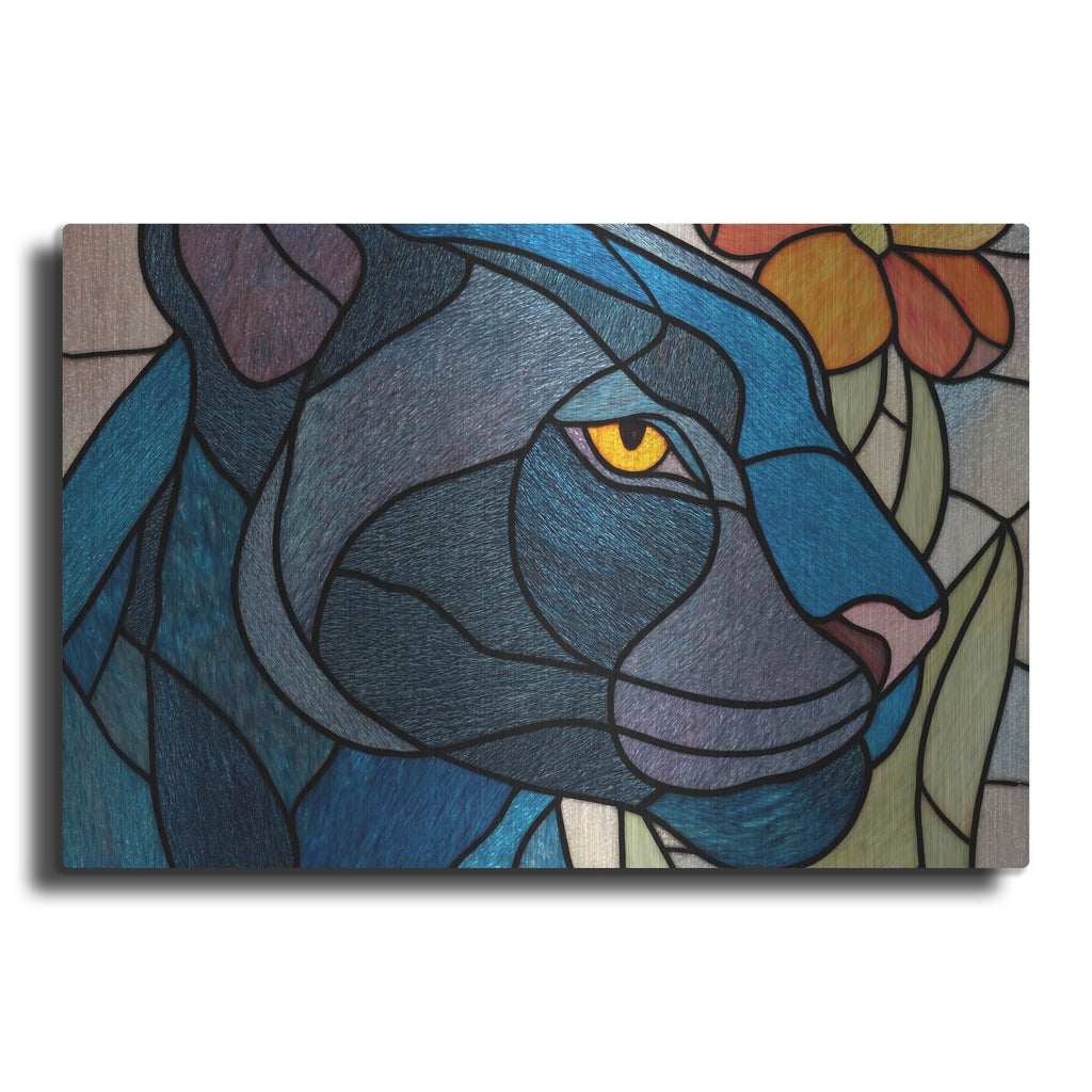 'Stained Glass Panther' by Rich Monet Metal Wall Art
