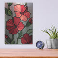 'Stained Glass Red Hibiscs' by Rich Monet Metal Wall Art