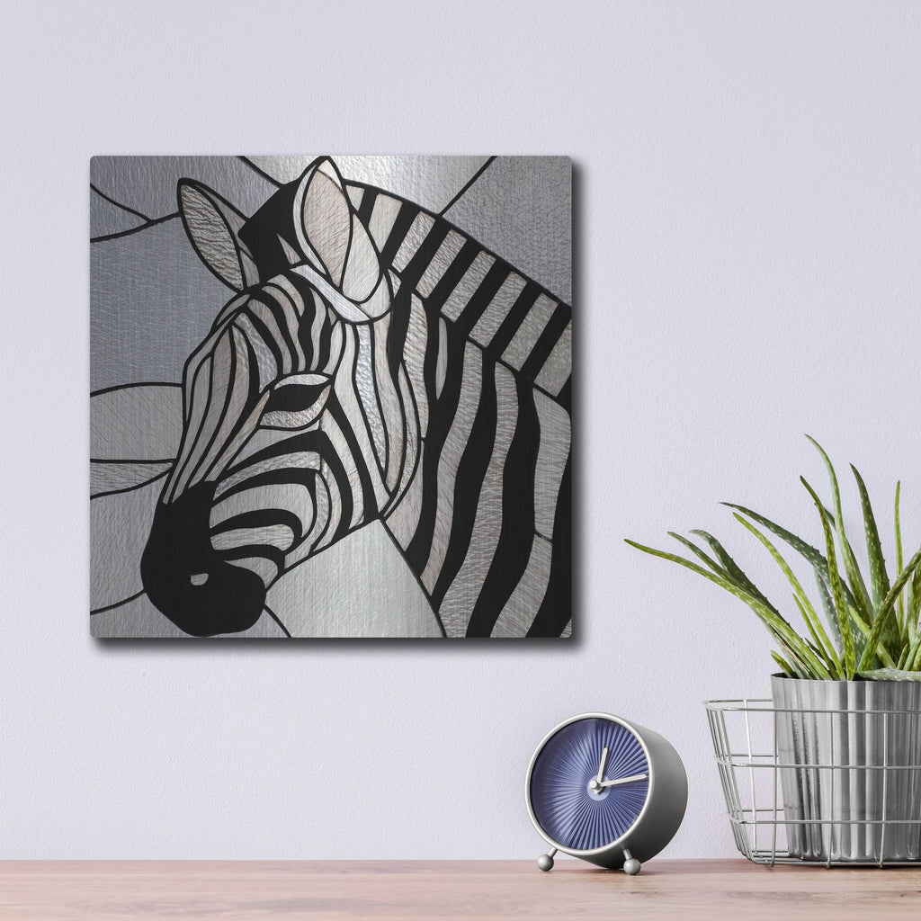 'Stained Glass Zebra' by Rich Monet Metal Wall Art