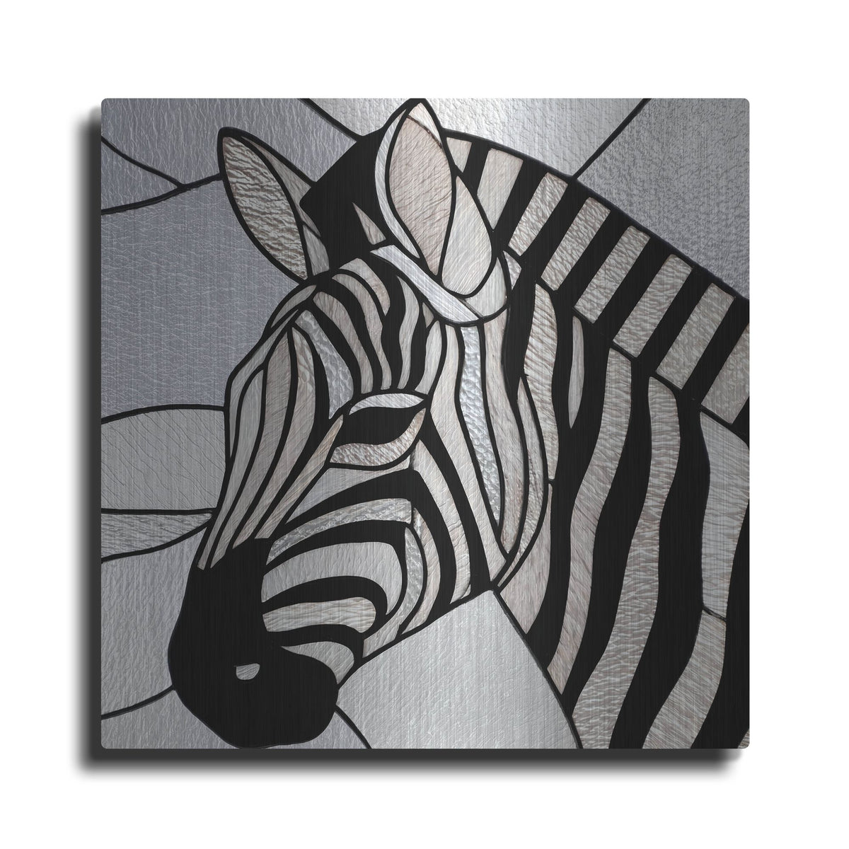 'Stained Glass Zebra' by Rich Monet Metal Wall Art