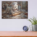 'West Highland White Terrier In The Kitchen' by Rich Monet Metal Wall Art