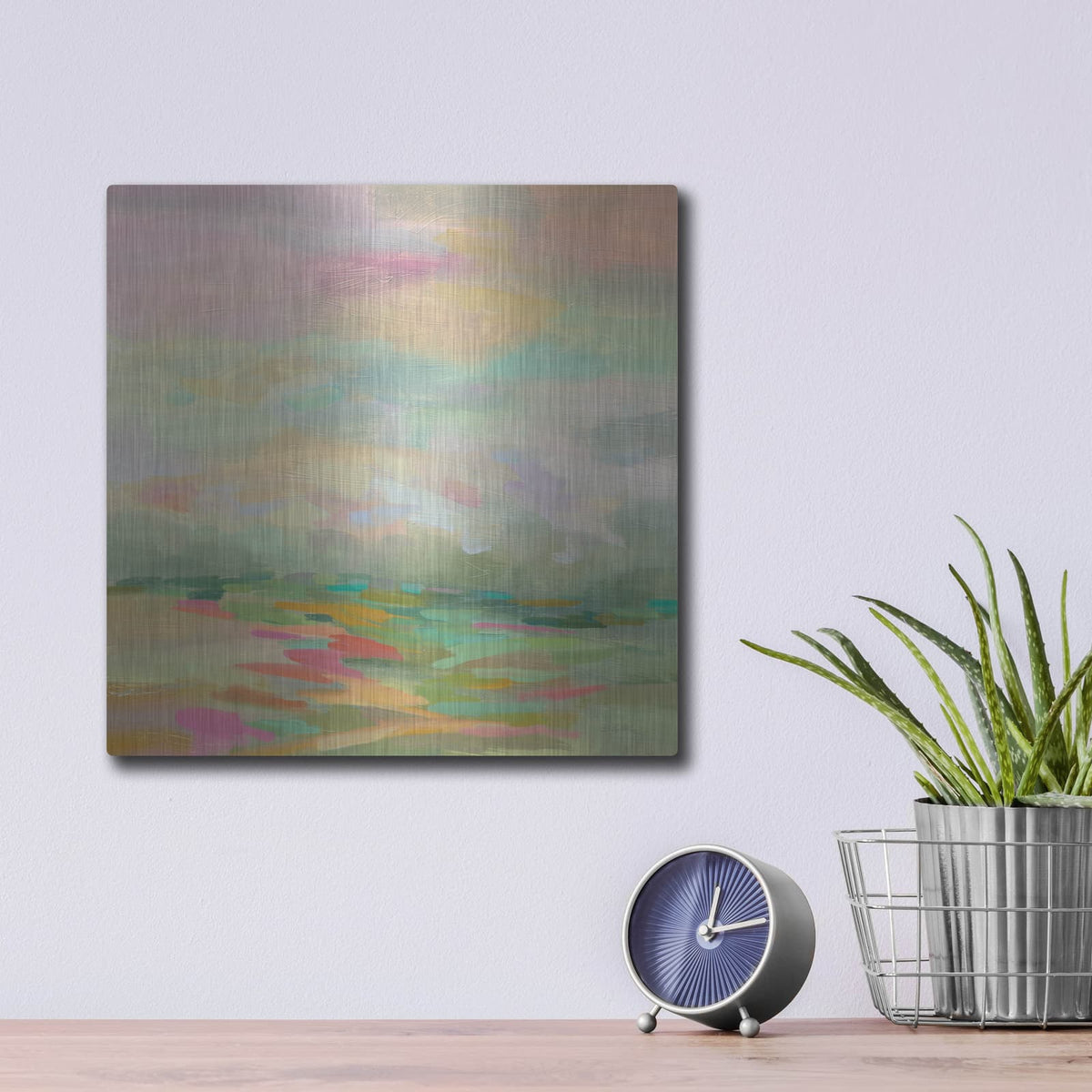 'Pastel Fields' by Silvia Vassileva – Metal Wall Art, 12x12 room view