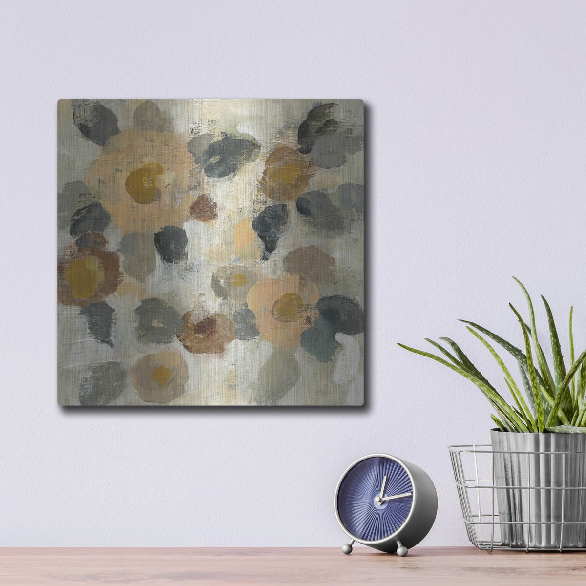 'Neutral Floral II' by Silvia Vassileva – Metal Wall Art, 12x12 room view