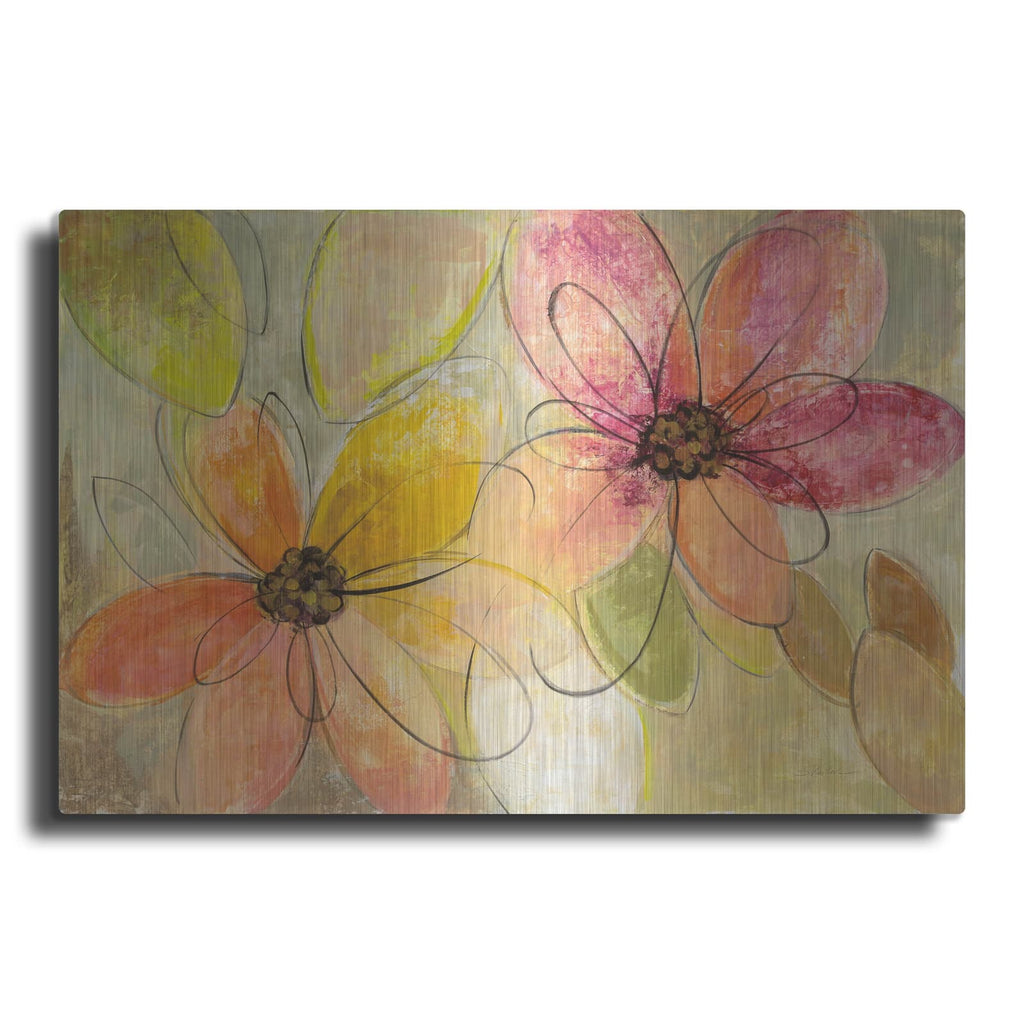'Neon Floral' by Silvia Vassileva – Metal Wall Art