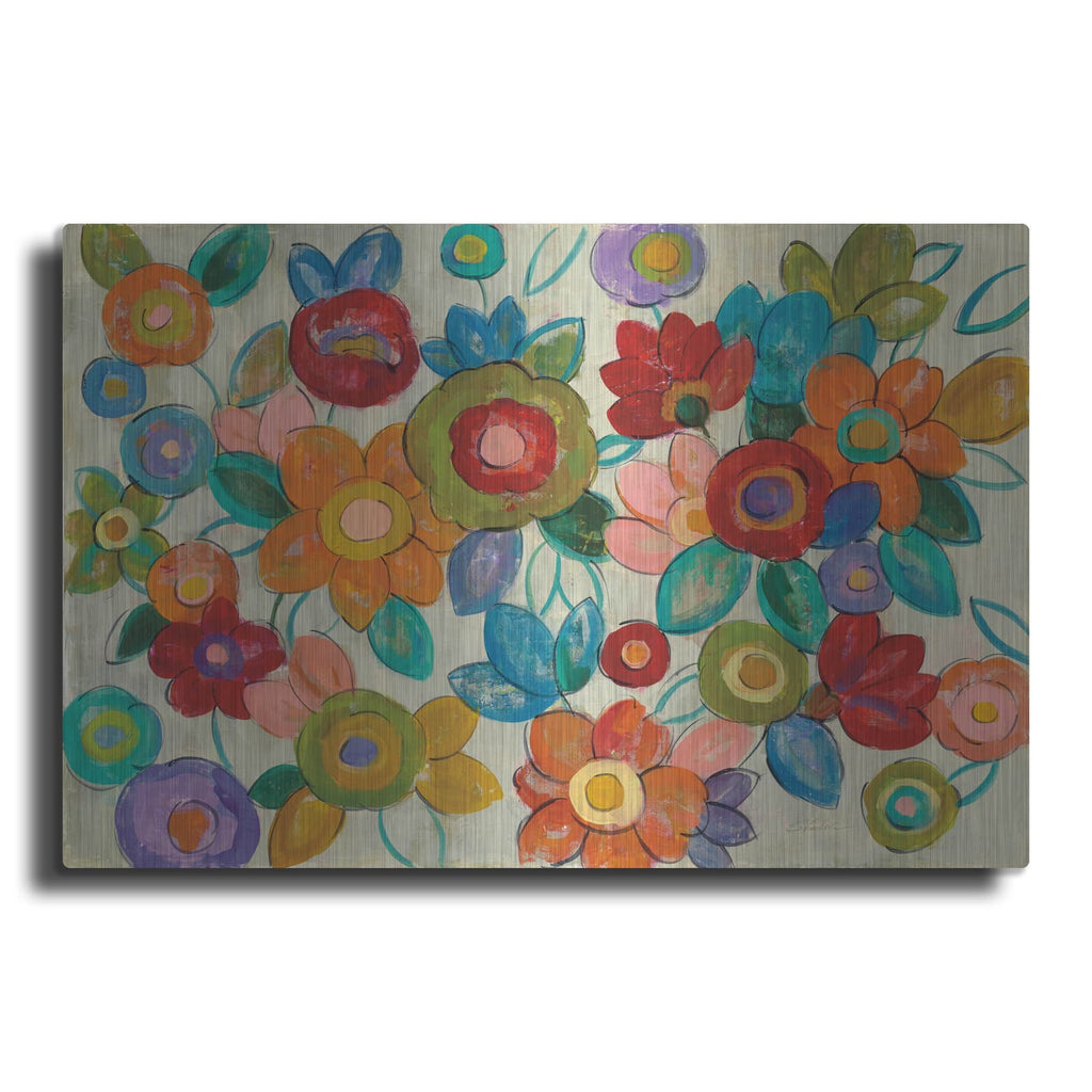 'Decorative Flowers' by Silvia Vassileva – Metal Wall Art