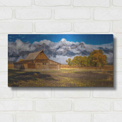 Luxe Metal Art 'Warm Morning Light in the Tetons' by Darren White, Metal Wall Art,24x12