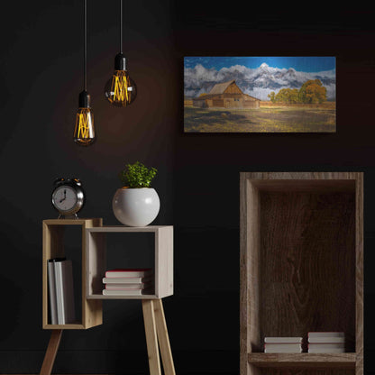 Luxe Metal Art 'Warm Morning Light in the Tetons' by Darren White, Metal Wall Art,24x12