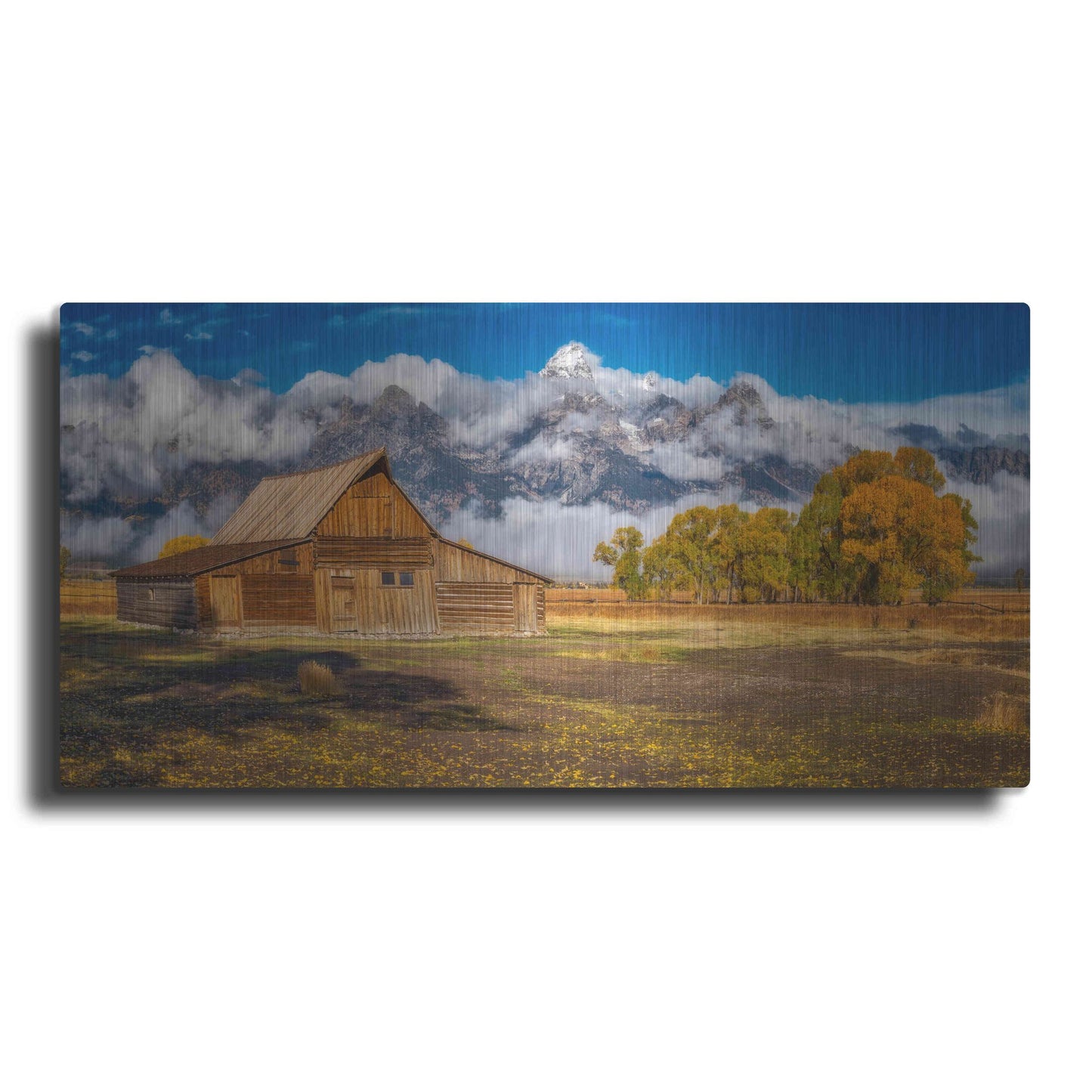 Luxe Metal Art 'Warm Morning Light in the Tetons' by Darren White, Metal Wall Art,24x12