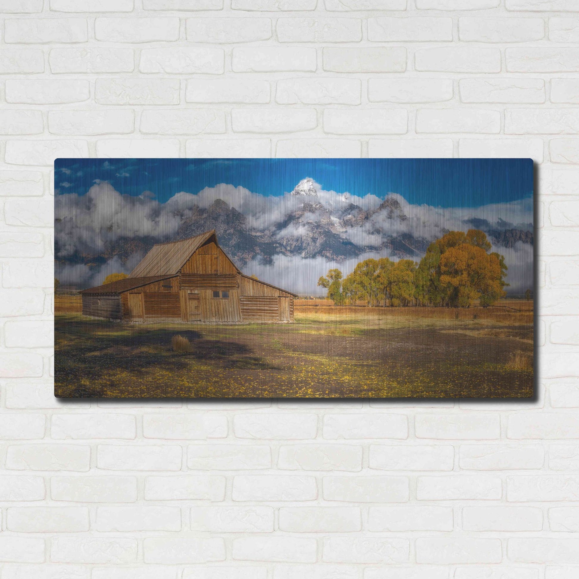 Luxe Metal Art 'Warm Morning Light in the Tetons' by Darren White, Metal Wall Art,48x24