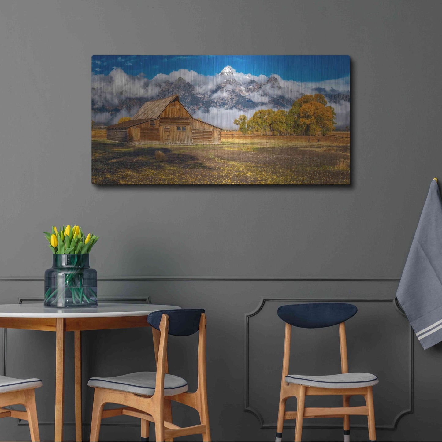 Luxe Metal Art 'Warm Morning Light in the Tetons' by Darren White, Metal Wall Art,48x24