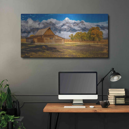 Luxe Metal Art 'Warm Morning Light in the Tetons' by Darren White, Metal Wall Art,48x24