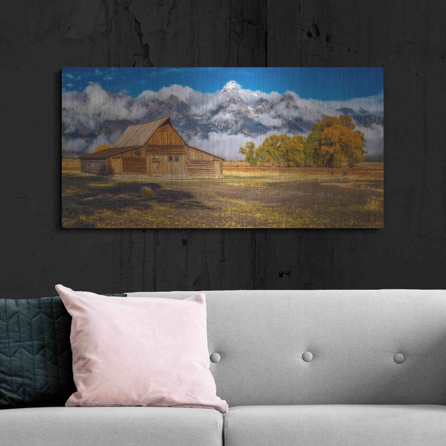 Luxe Metal Art 'Warm Morning Light in the Tetons' by Darren White, Metal Wall Art,48x24