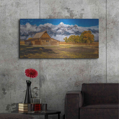 Luxe Metal Art 'Warm Morning Light in the Tetons' by Darren White, Metal Wall Art,48x24