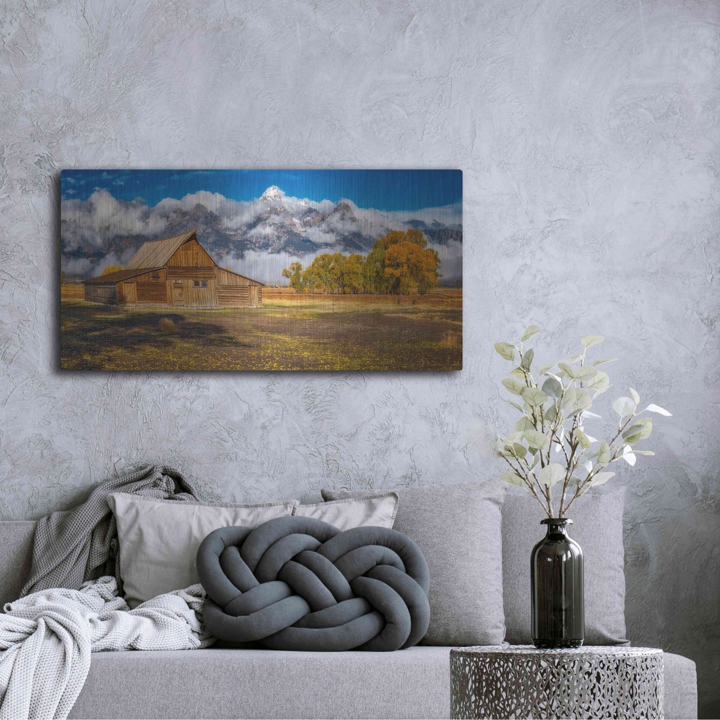 Luxe Metal Art 'Warm Morning Light in the Tetons' by Darren White, Metal Wall Art,48x24