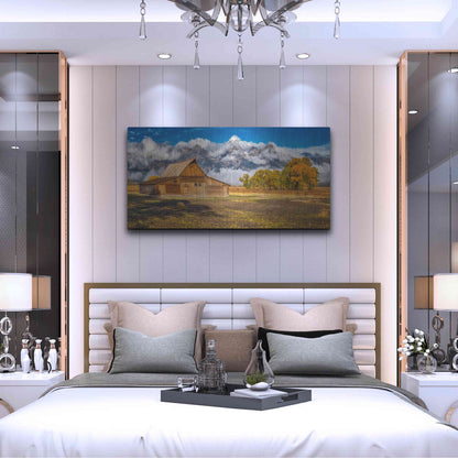 Luxe Metal Art 'Warm Morning Light in the Tetons' by Darren White, Metal Wall Art,48x24