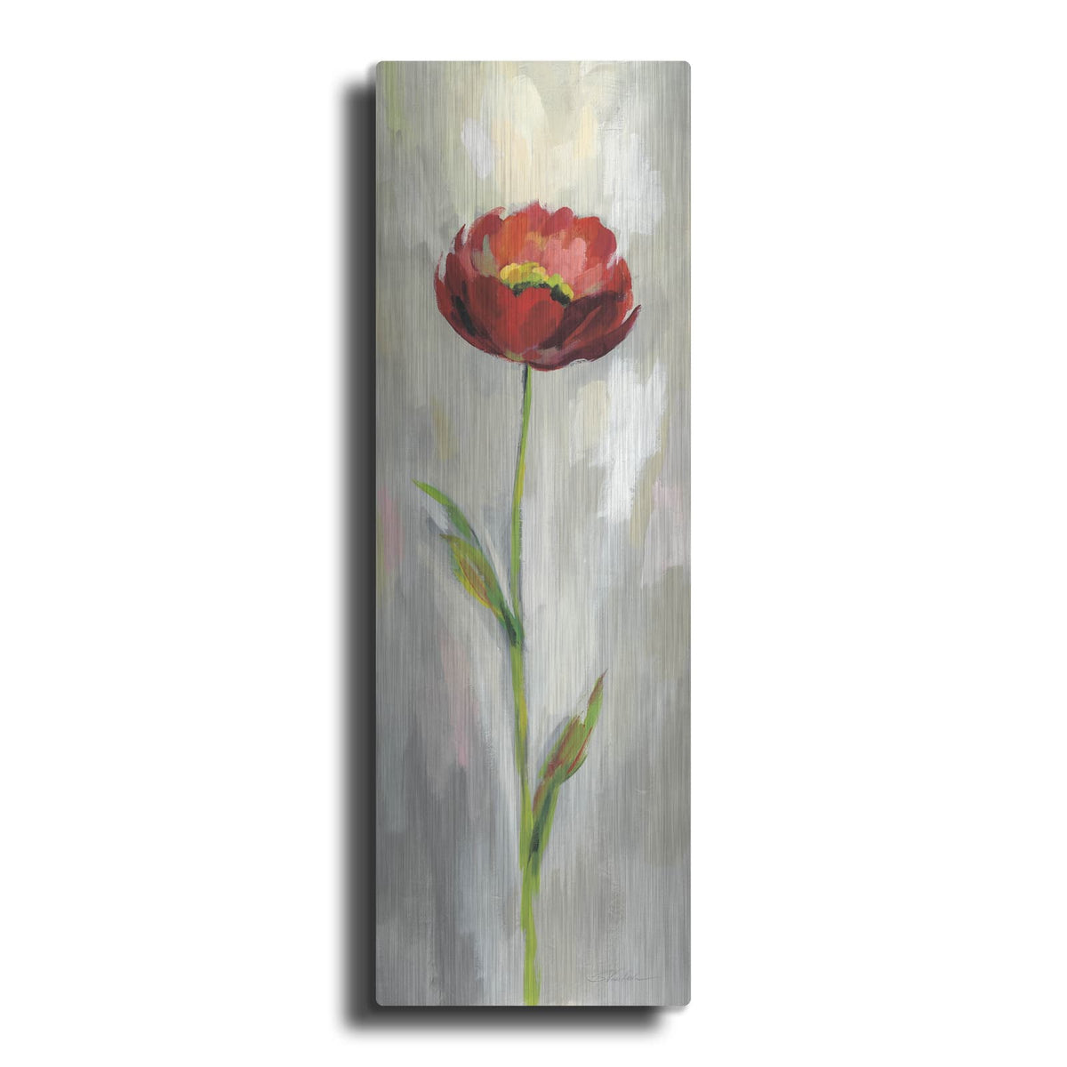 'Single Stem Flower II' by Silvia Vassileva – Metal Wall Art