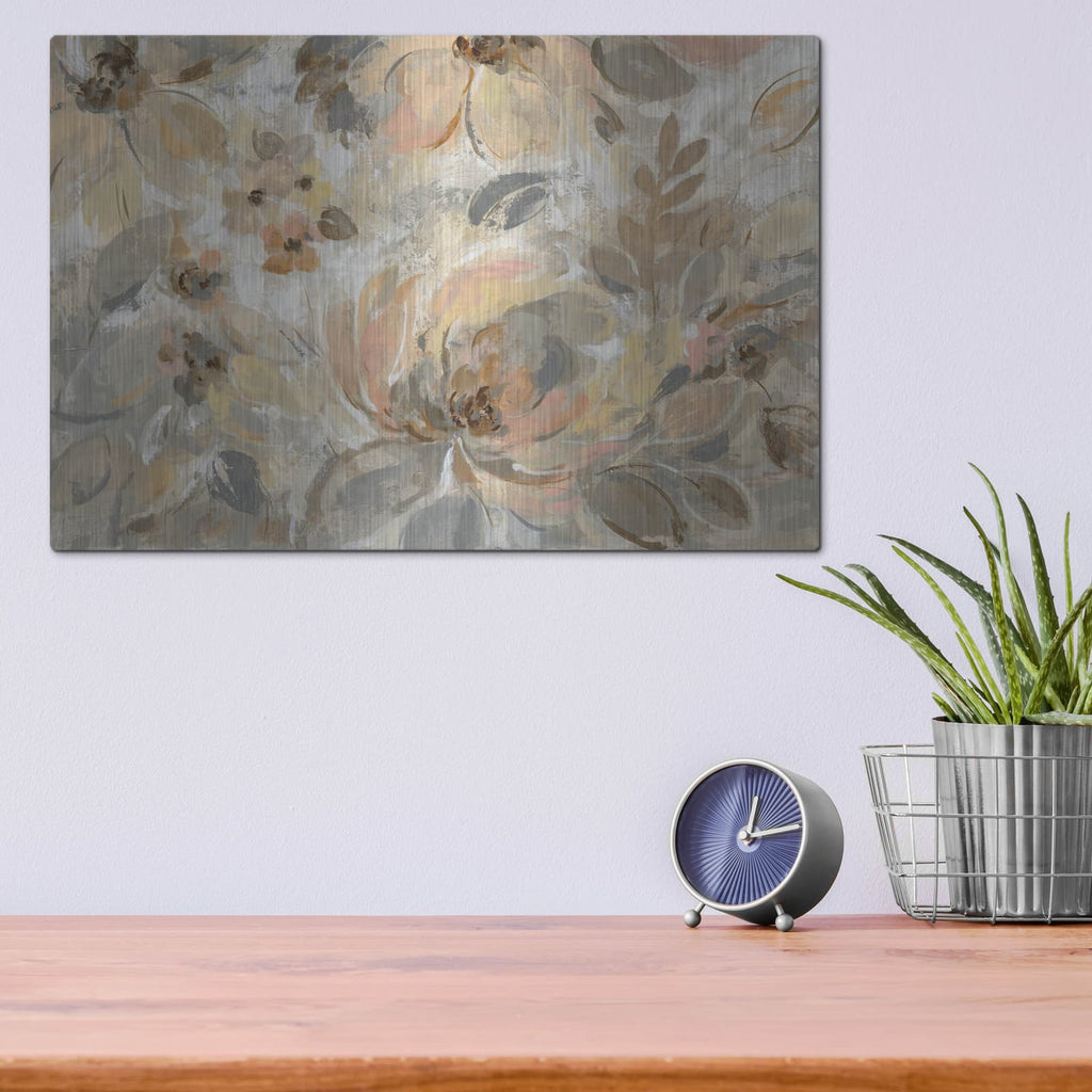 'Ivory Floral' by Silvia Vassileva – Metal Wall Art, 16x12 room view