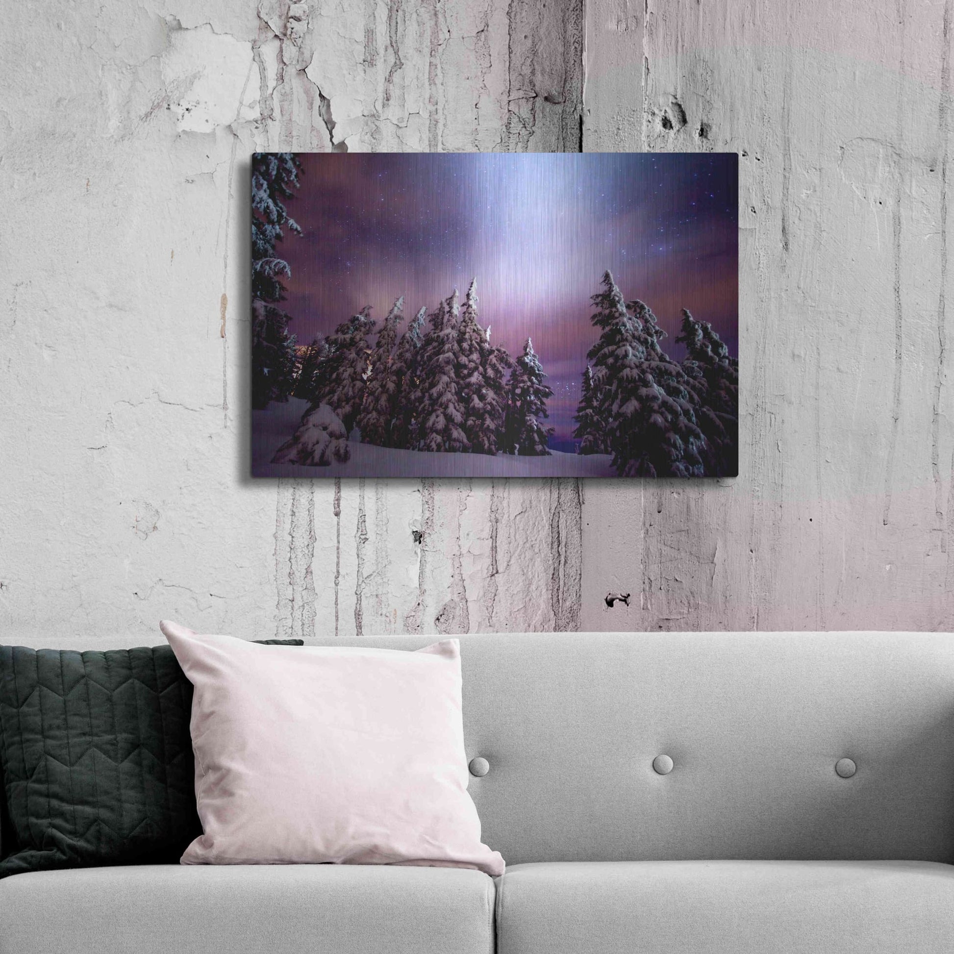 Luxe Metal Art 'Winter Nights' by Darren White, Metal Wall Art,36x24