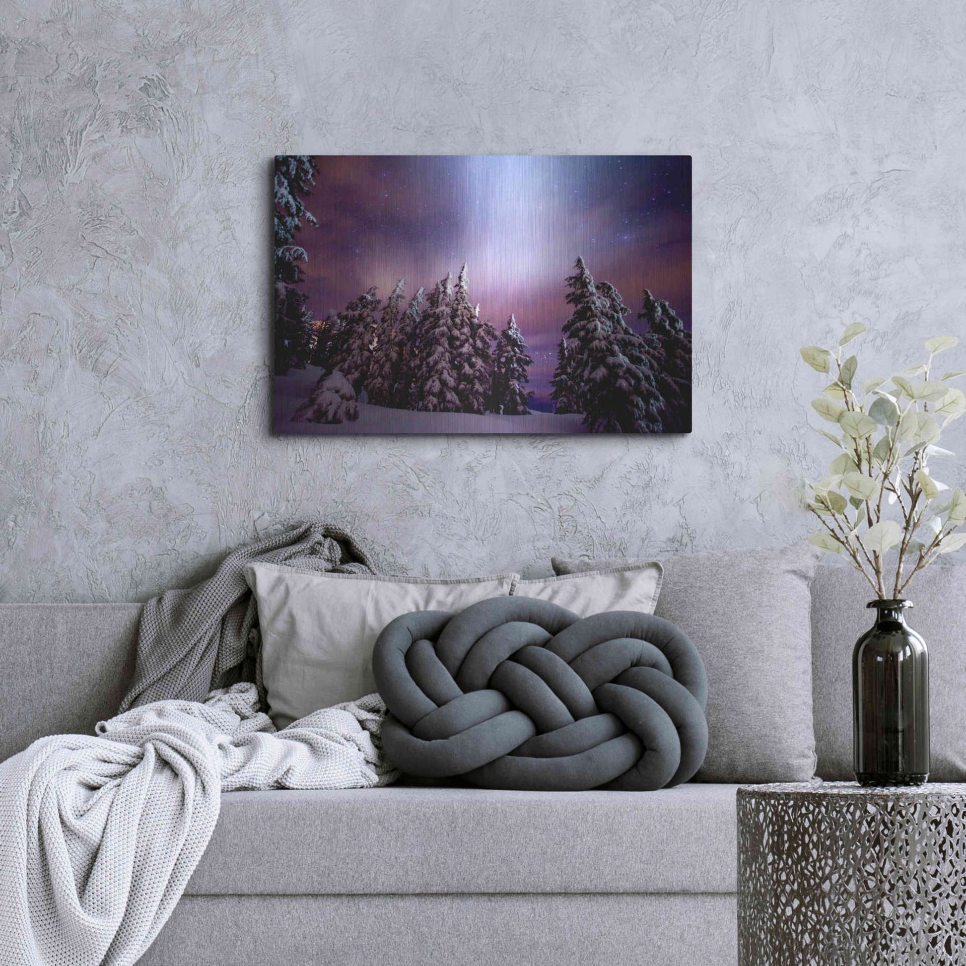 Luxe Metal Art 'Winter Nights' by Darren White, Metal Wall Art,36x24