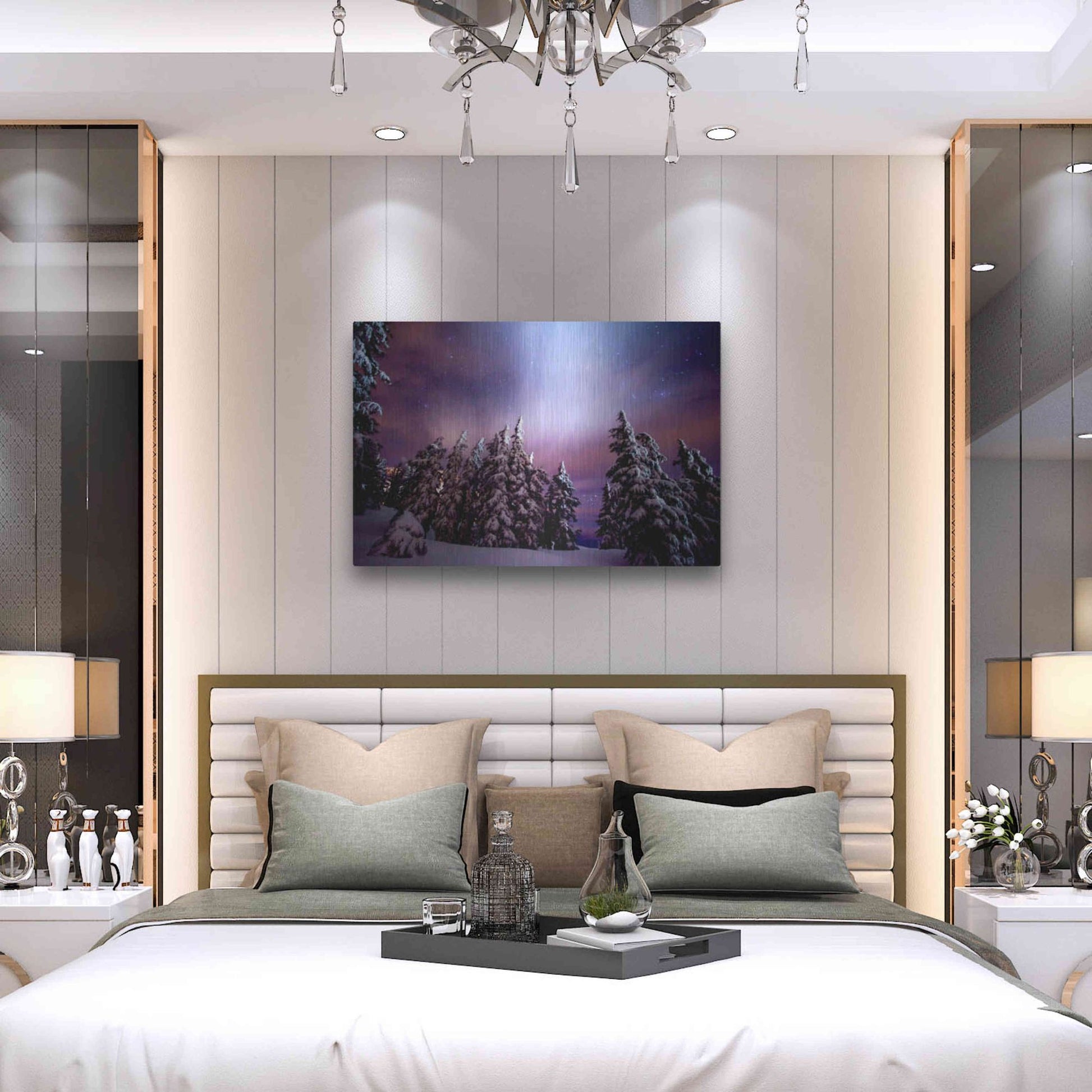 Luxe Metal Art 'Winter Nights' by Darren White, Metal Wall Art,36x24