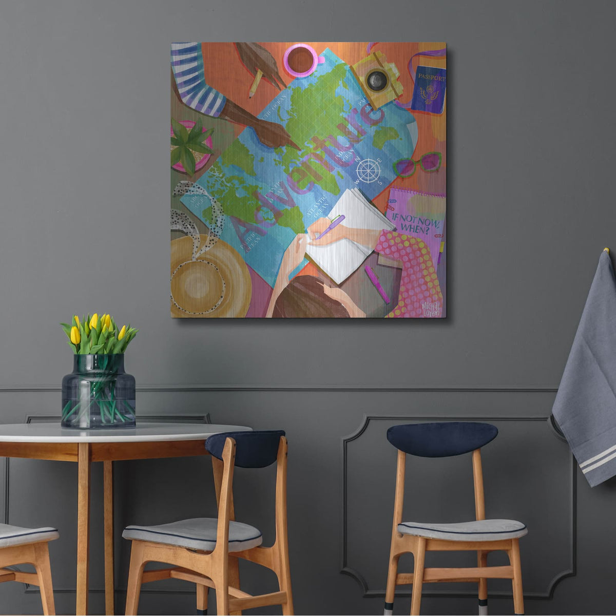 'Adventure' by Michal Loren Art – Metal Wall Art, 36x36 room view