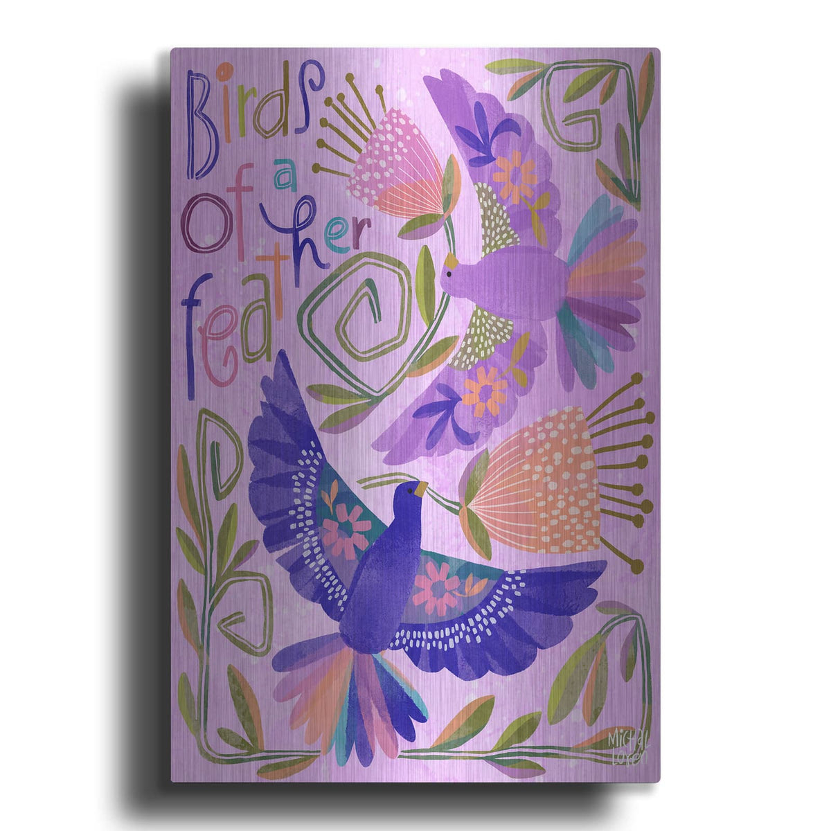 'Birds Of A Feather' by Michal Loren Art – Metal Wall Art