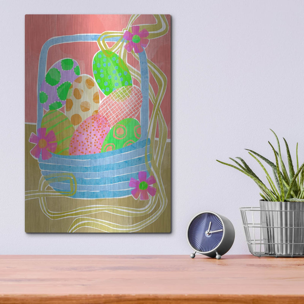 'Easter Basket' by Michal Loren Art – Metal Wall Art, 12x16 room view