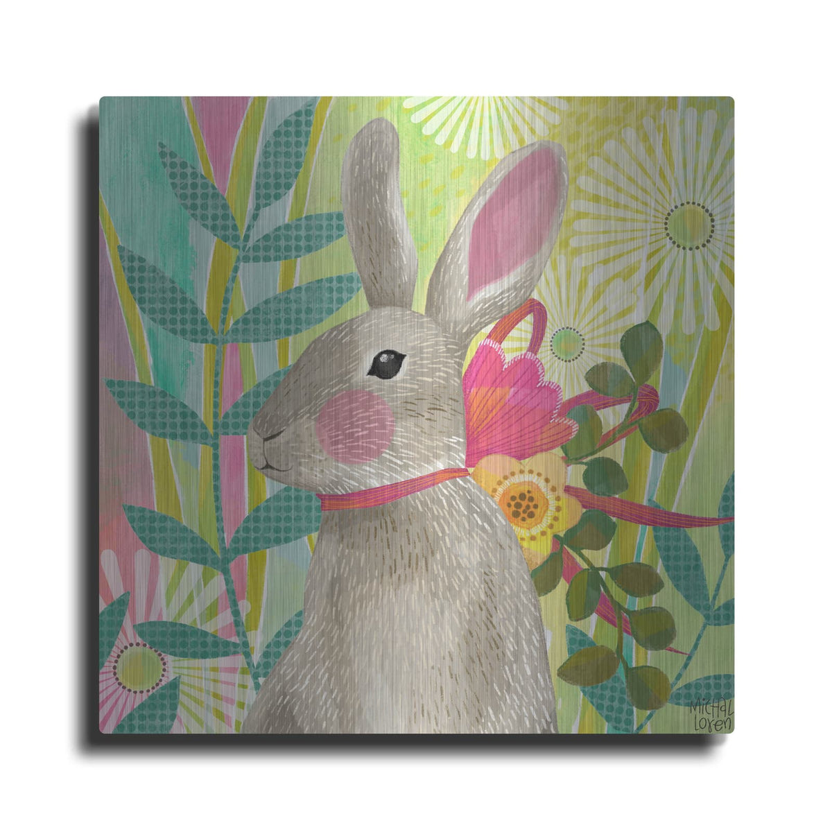 'Easter Bunny' by Michal Loren Art – Metal Wall Art