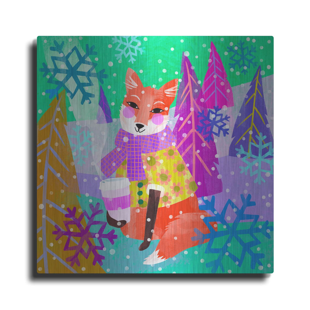 'Fox On The Go' by Michal Loren Art – Metal Wall Art