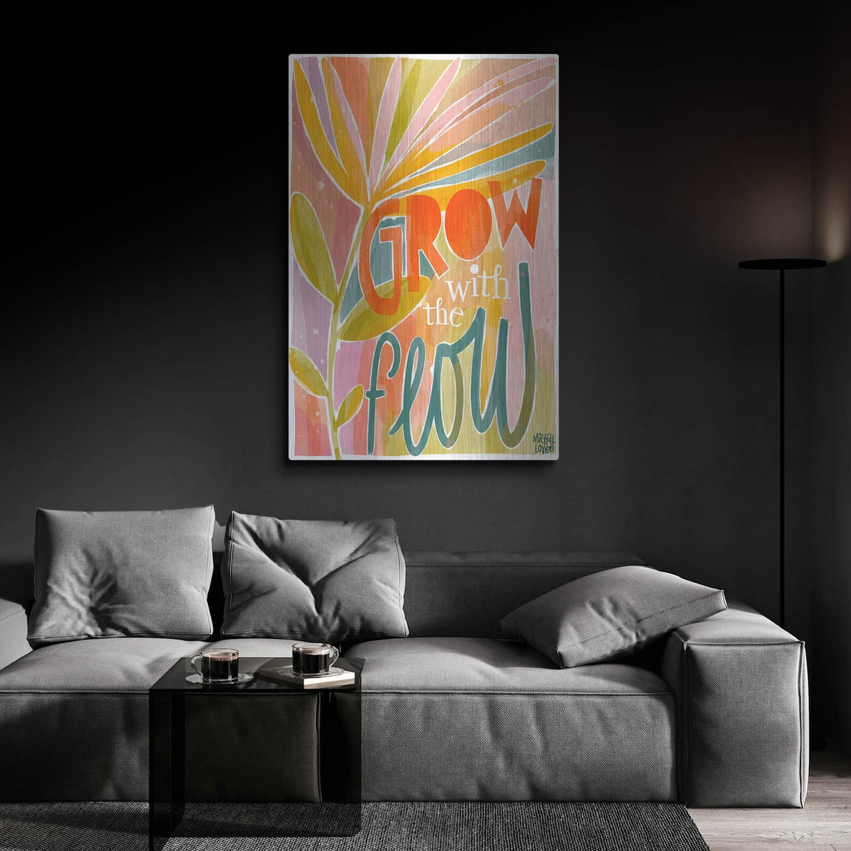 'Grow With The Flow' by Michal Loren Art – Metal Wall Art, 24x36 room view